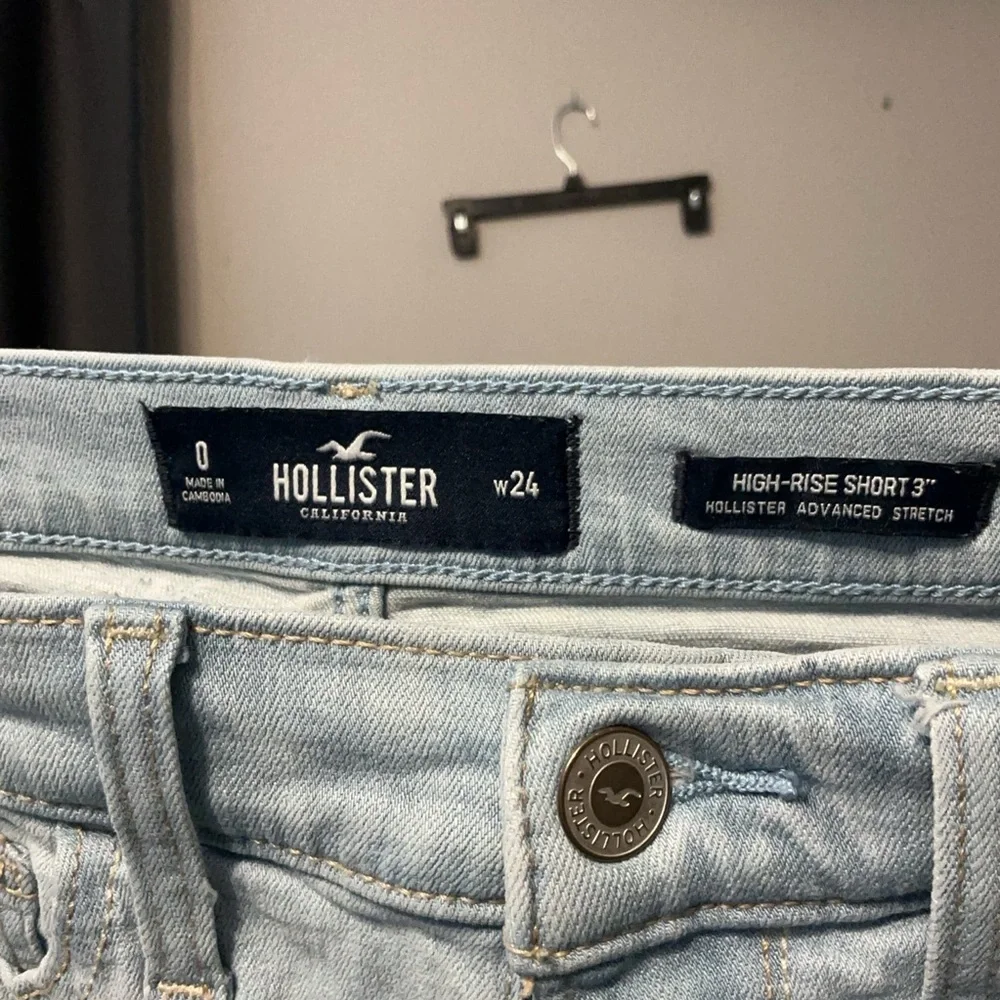 Hollister Light Blue High-Rise Denim Shorts
